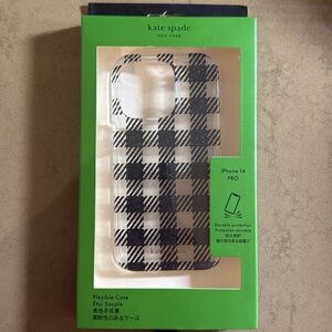 Kate Spade clear & black gingham phone case